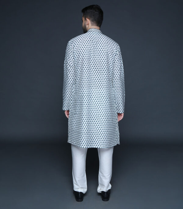 Hand Block Printed Embroidered Kurta Set - Image 4