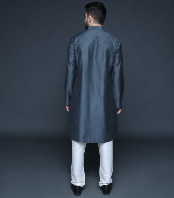 Charcoal Grey Kurta Set - Image 4