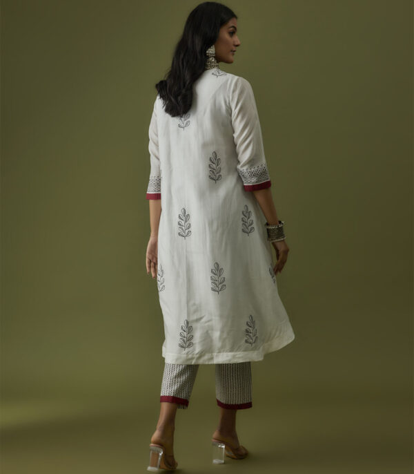 Ivory Hand Block Printed Kurta Set - Image 3