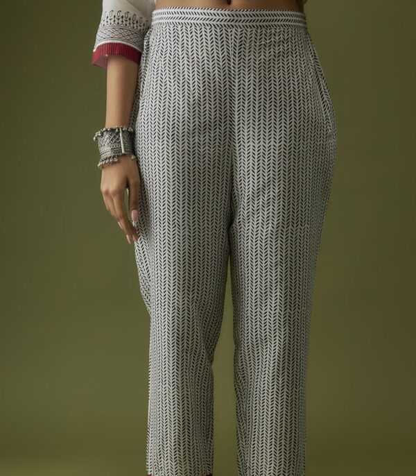 Ivory Hand Block Printed Kurta Set - Image 4