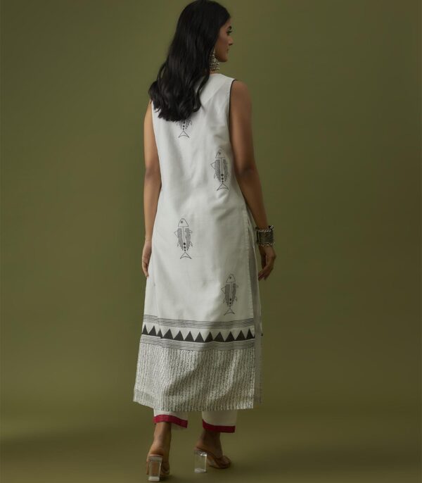 Hand Block and Embroidered Kurta Set - Image 4