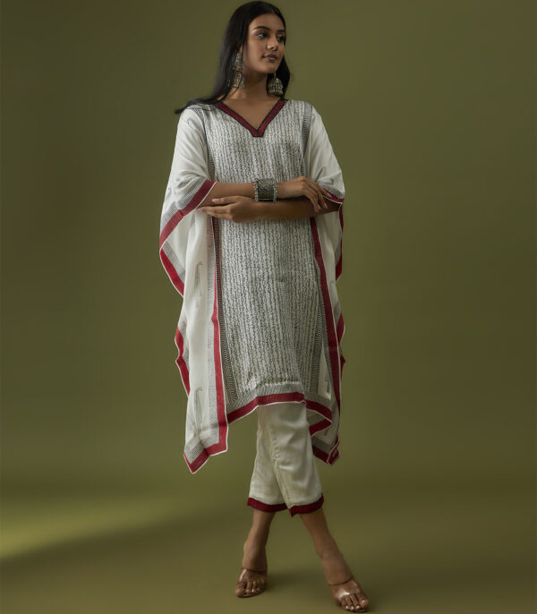 Ivory Hand Block Printed Kurta Set