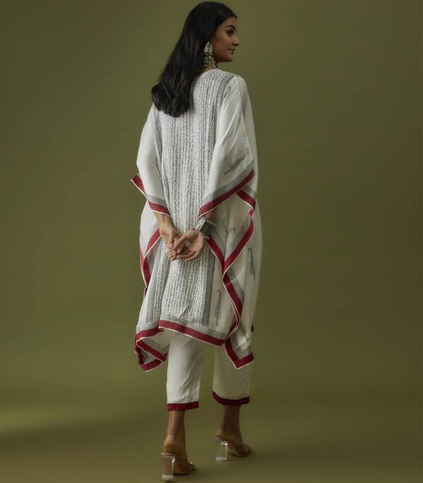 Ivory Hand Block Printed Kurta Set - Image 3