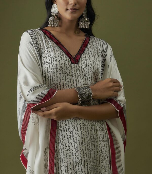Ivory Hand Block Printed Kurta Set - Image 2