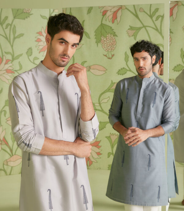Grey Kurta Set - Image 4