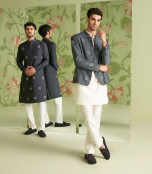 Grey Bandhgala set