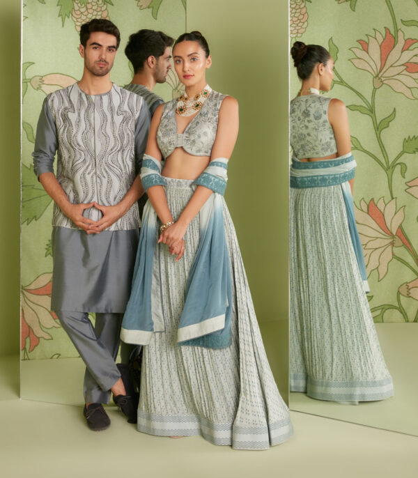 Grey Bundi Kurta Set - Image 3
