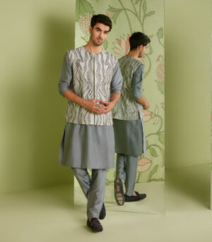 Grey Bundi Kurta Set