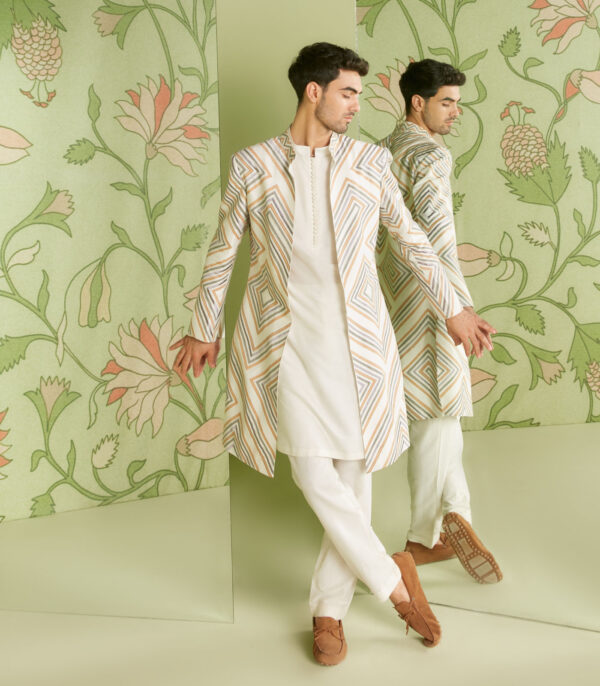 Ivory Long Jacket Set