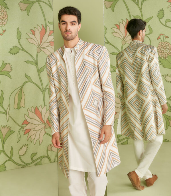 Ivory Long Jacket Set - Image 3