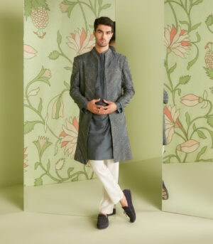 Charcoal Grey Long Jacket Set