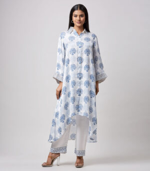 MODAL BLOCK PRINTED ABSTRACT MOTIF SHIRT