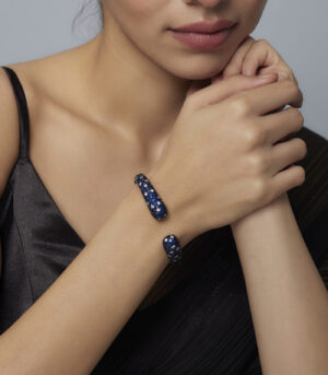 Zia Silver Plated Blue Womens Zircon Kadas