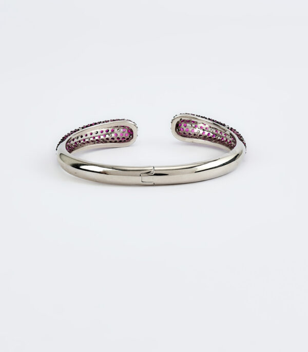 Silver Plated Pink Womens Zircon Kadas - Image 3