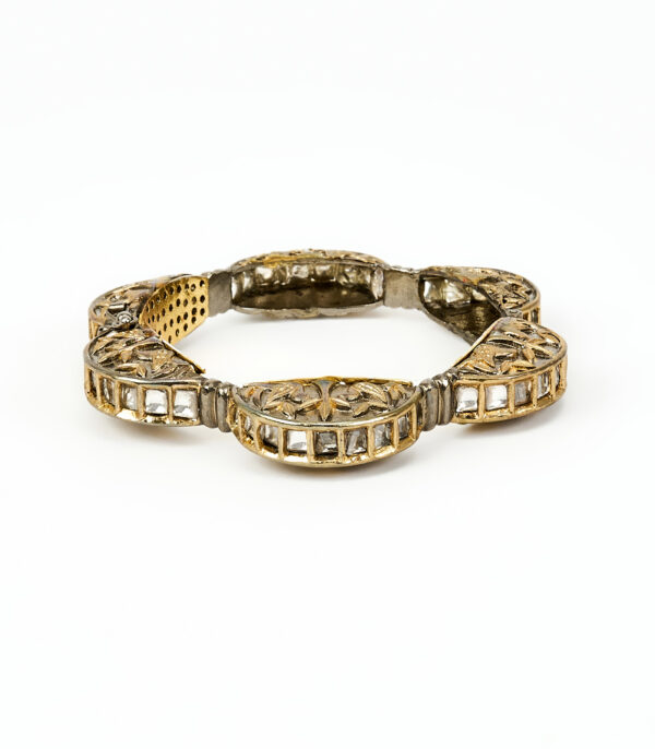 Gold Plated Kundan, Polki Womens Kadas - Image 2