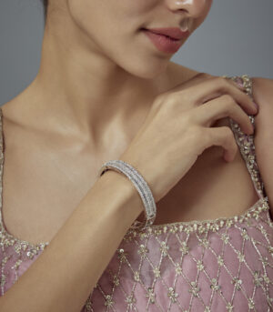 Zia Silver Plated Zircon Womens Kadas