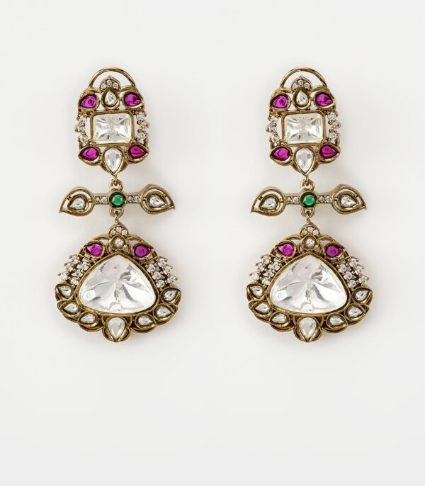 Multicolored Zircon Womens Pair of Danglers Earrings - Image 2