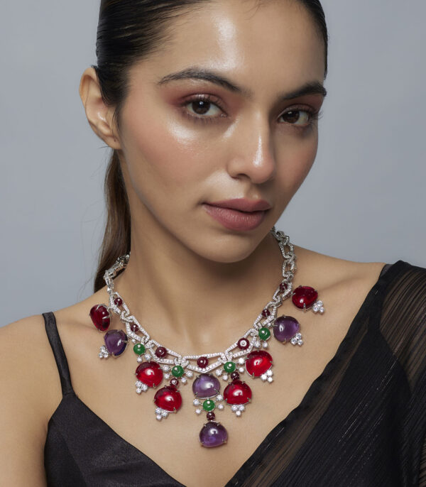Multicolored Womens Contemporary Short Necklace Set