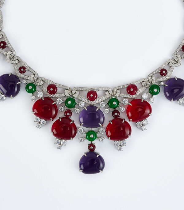 Multicolored Womens Contemporary Short Necklace Set - Image 3