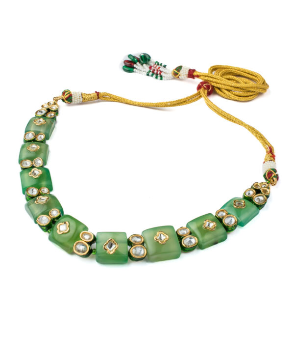 Green Womens Contemporary Choker Necklace Set - Image 3