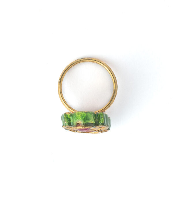 Multicolored Womens Kundan, Polki Ring - Image 3