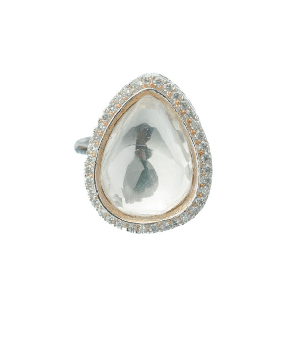 Gold Plated Womens Zircon Ring - Image 2