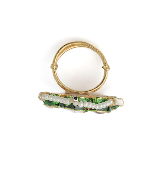 Multicolored Womens Kundan, Polki Ring - Image 3