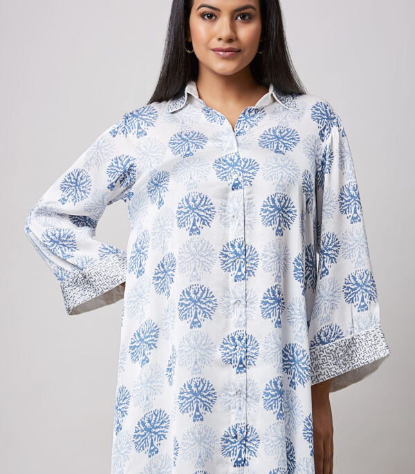 MODAL BLOCK PRINTED ABSTRACT MOTIF SHIRT - Image 2