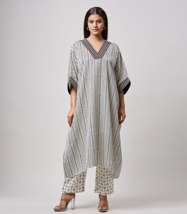 METRO BLOCK PRINT KAFTAN SET