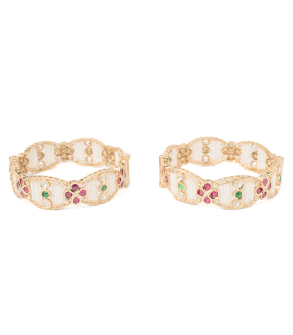 Gold Plated Beads/Synthetic Stone Bangles