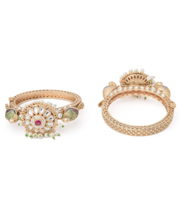 Gold Plated Kundan/Polki Bangles - Image 2