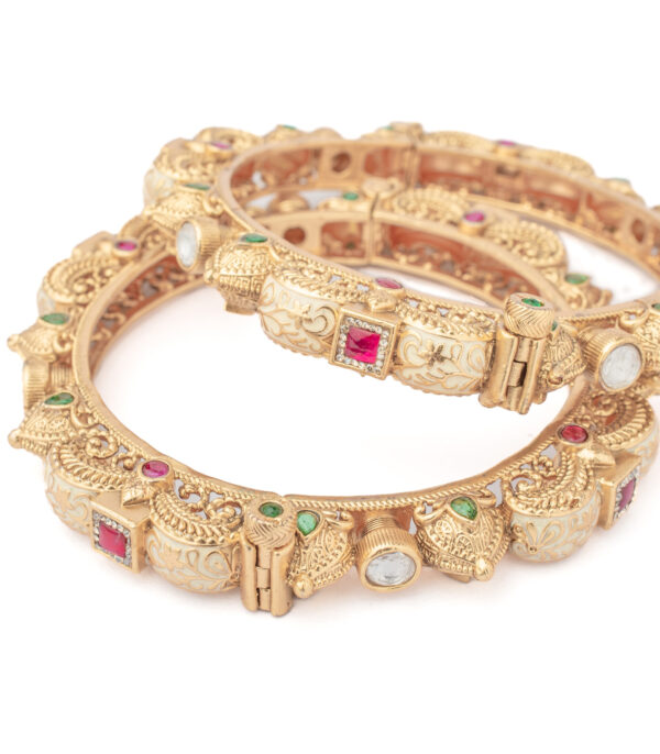 Gold Plated Temple Bangles - Image 2