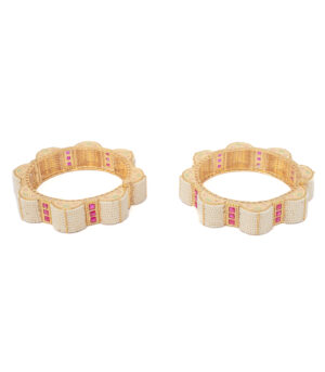 Gold Plated Beads/Synthetic Stone Bangles