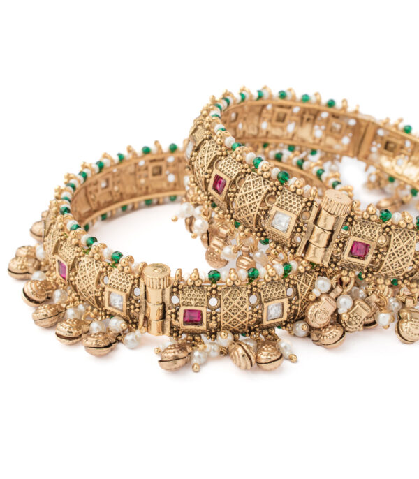 Gold Plated Temple Bangles - Image 2