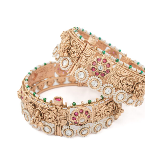 Gold Plated Temple Bangles - Image 2