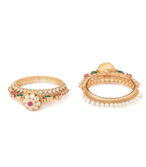 Gold Plated Kundan/Polki Bangles - Image 2