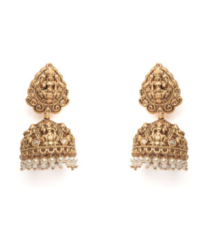 Gold Plated Womens Pair of Jhumka Earrings