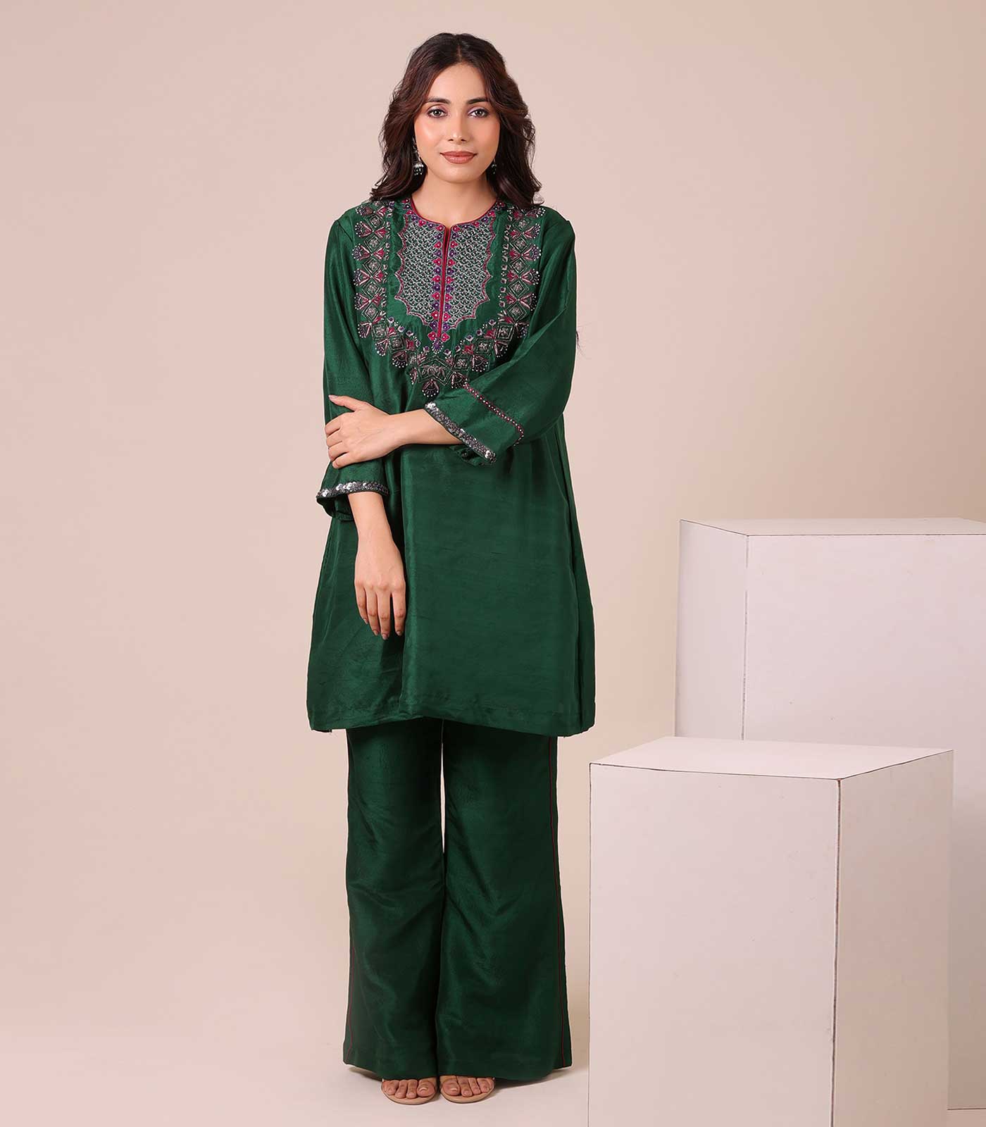 Elegant green kurta set