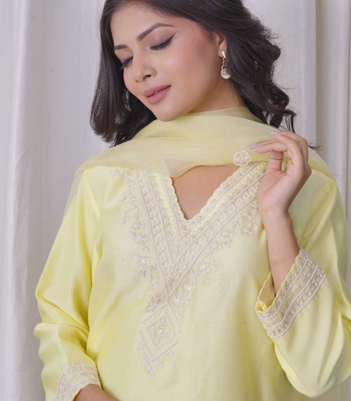 Yellow kurta set - Image 2