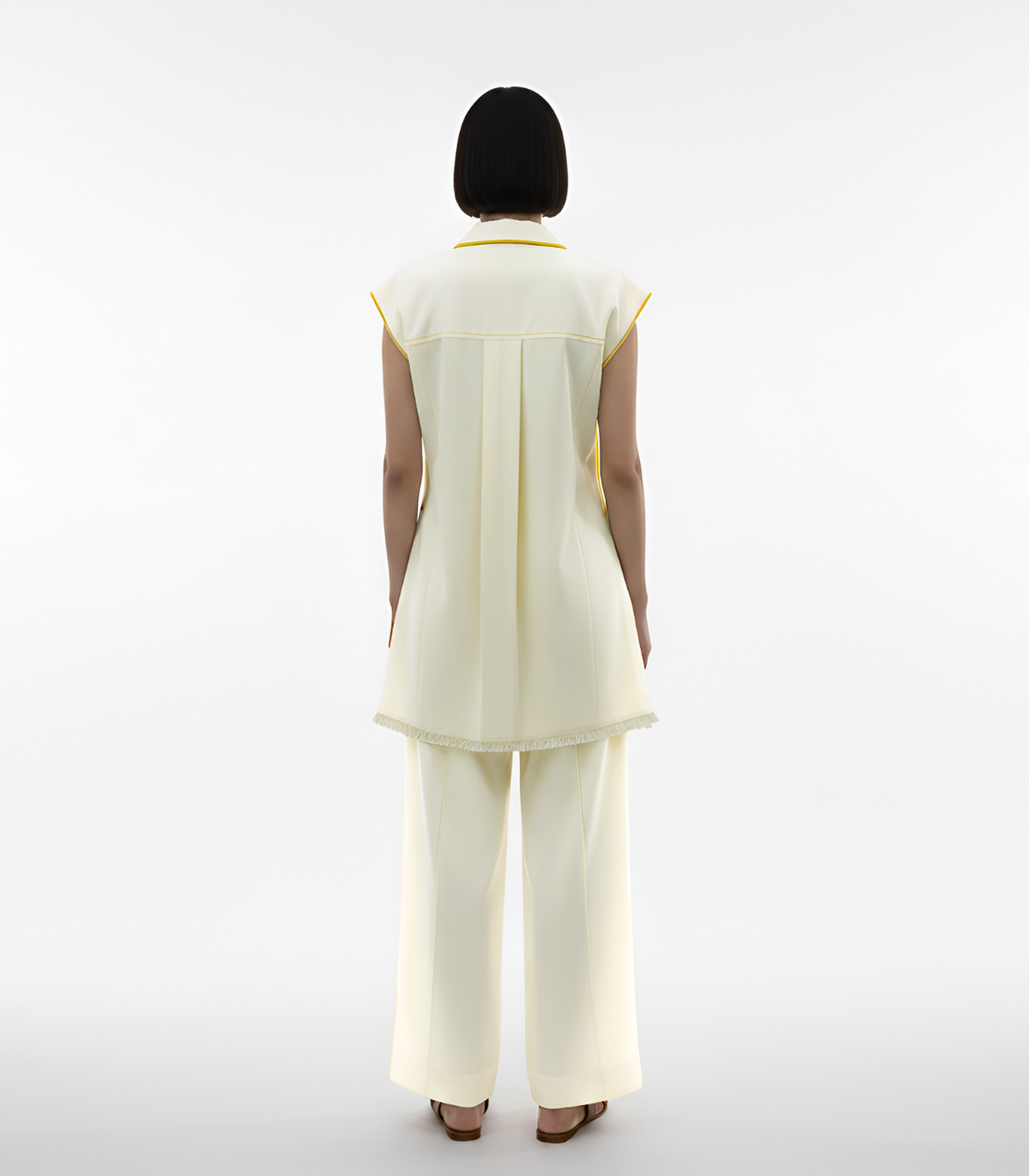 Ivory-Mango Yellow Blazer Set - Image 2