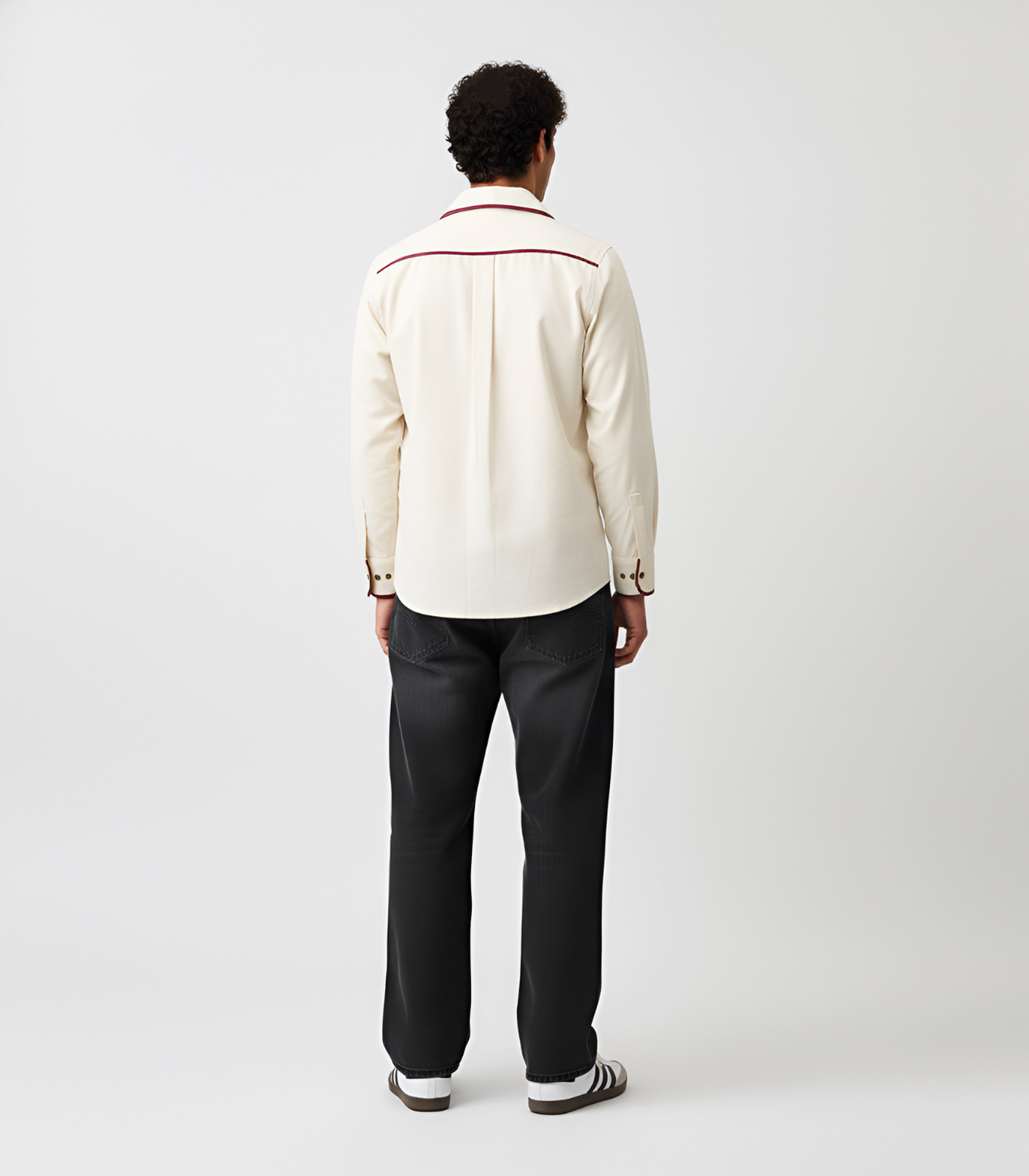 Ivory-Tuscan Red Flap Shirt - Image 2