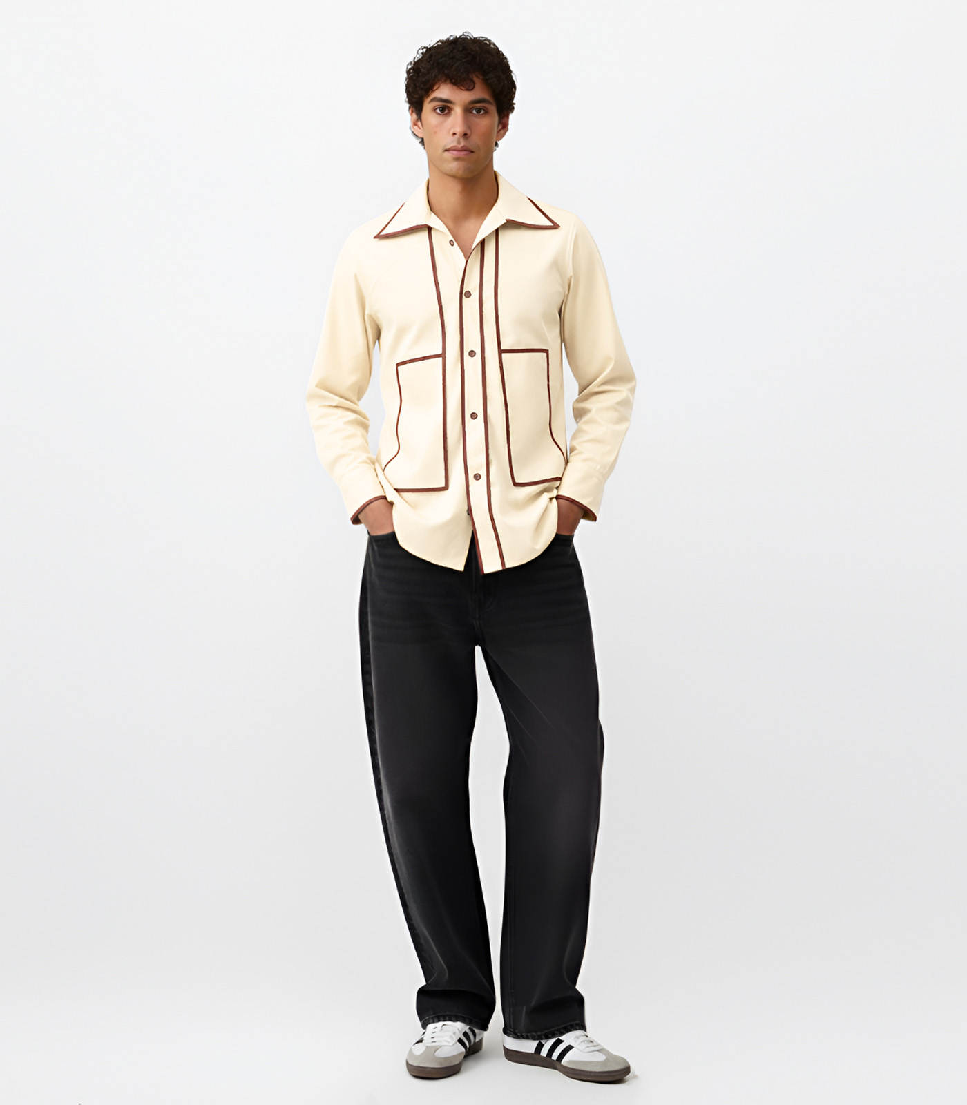Ivory-Tuscan Red Flap Shirt
