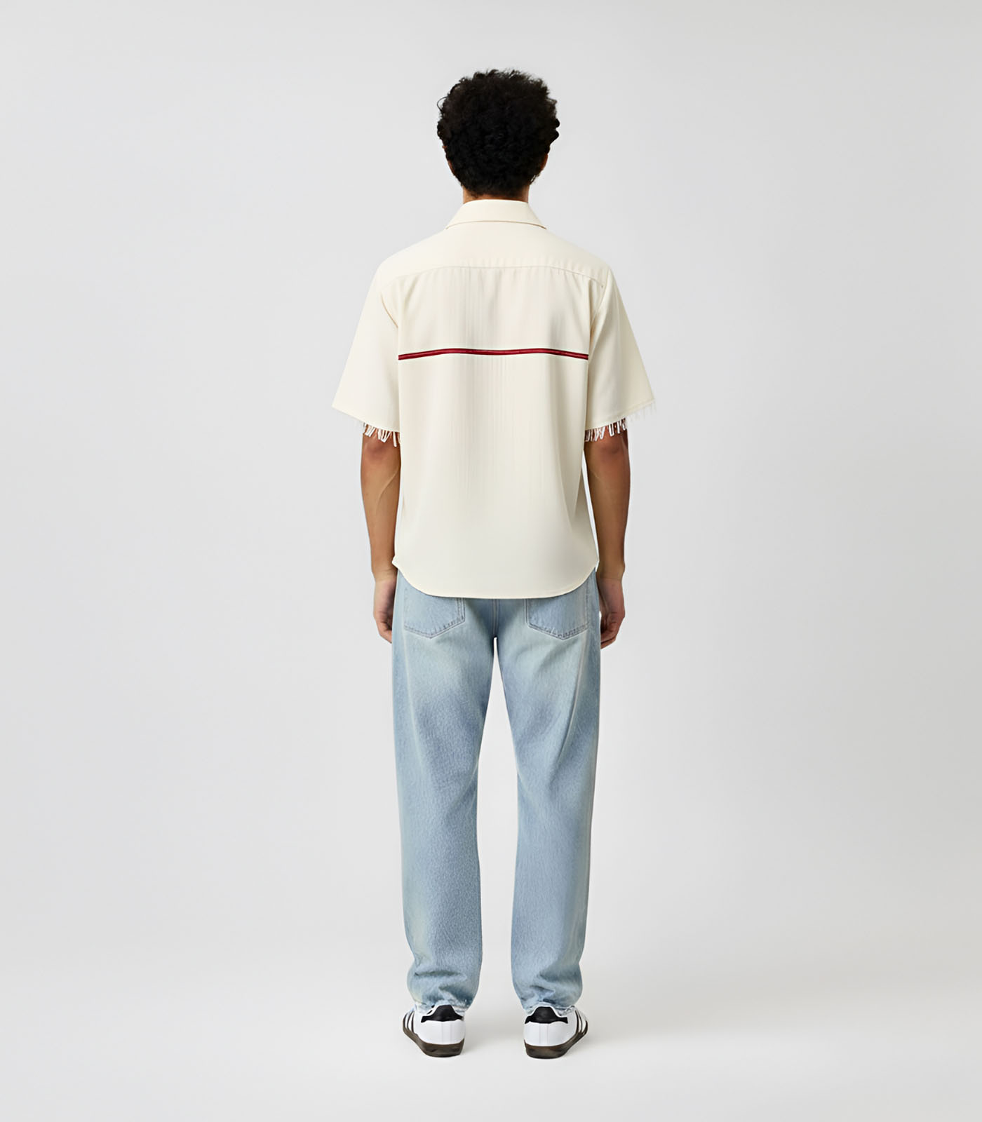 Ivory-Tuscan Red Stripe Shirt - Image 2