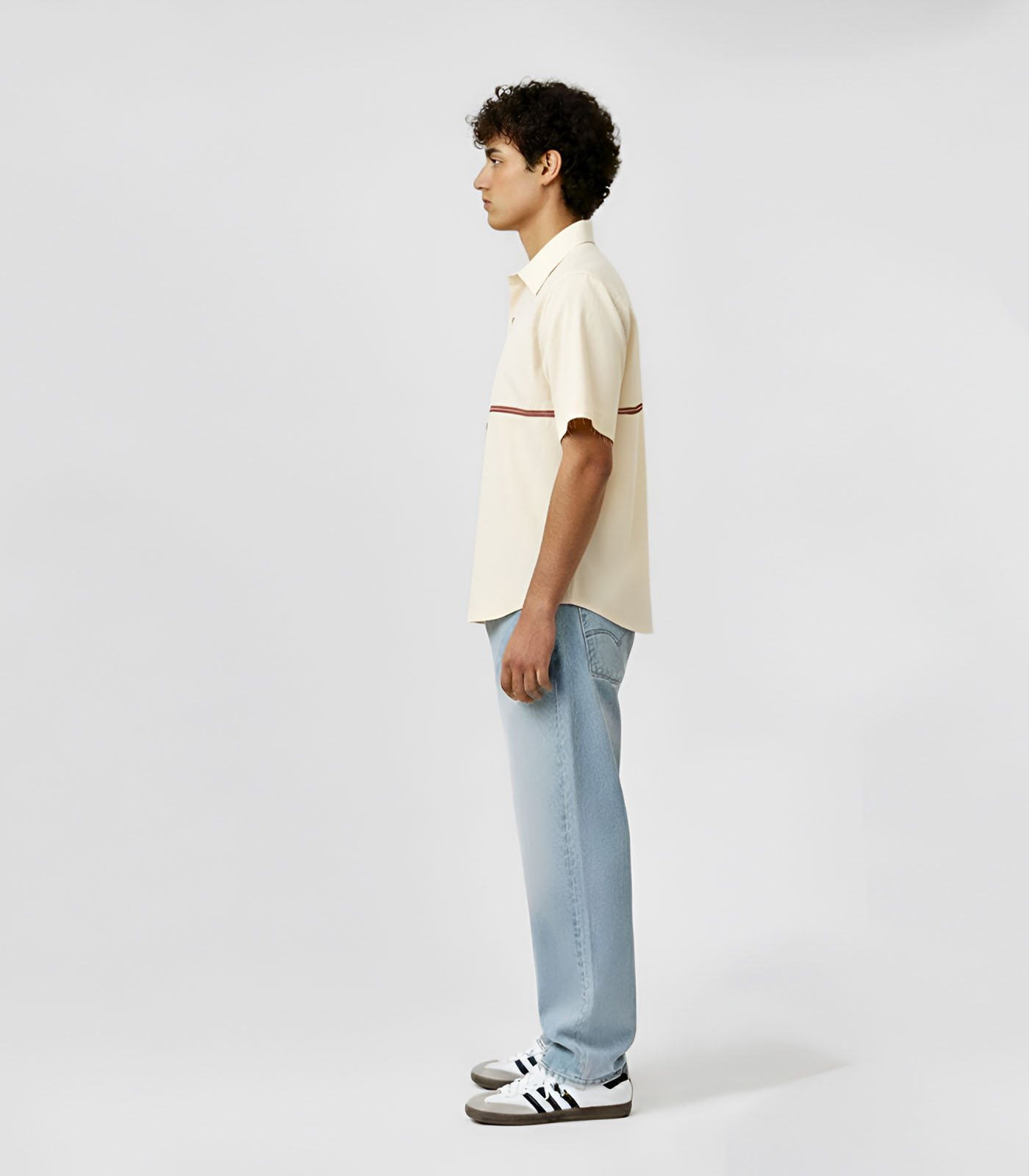 Ivory-Tuscan Red Stripe Shirt - Image 3