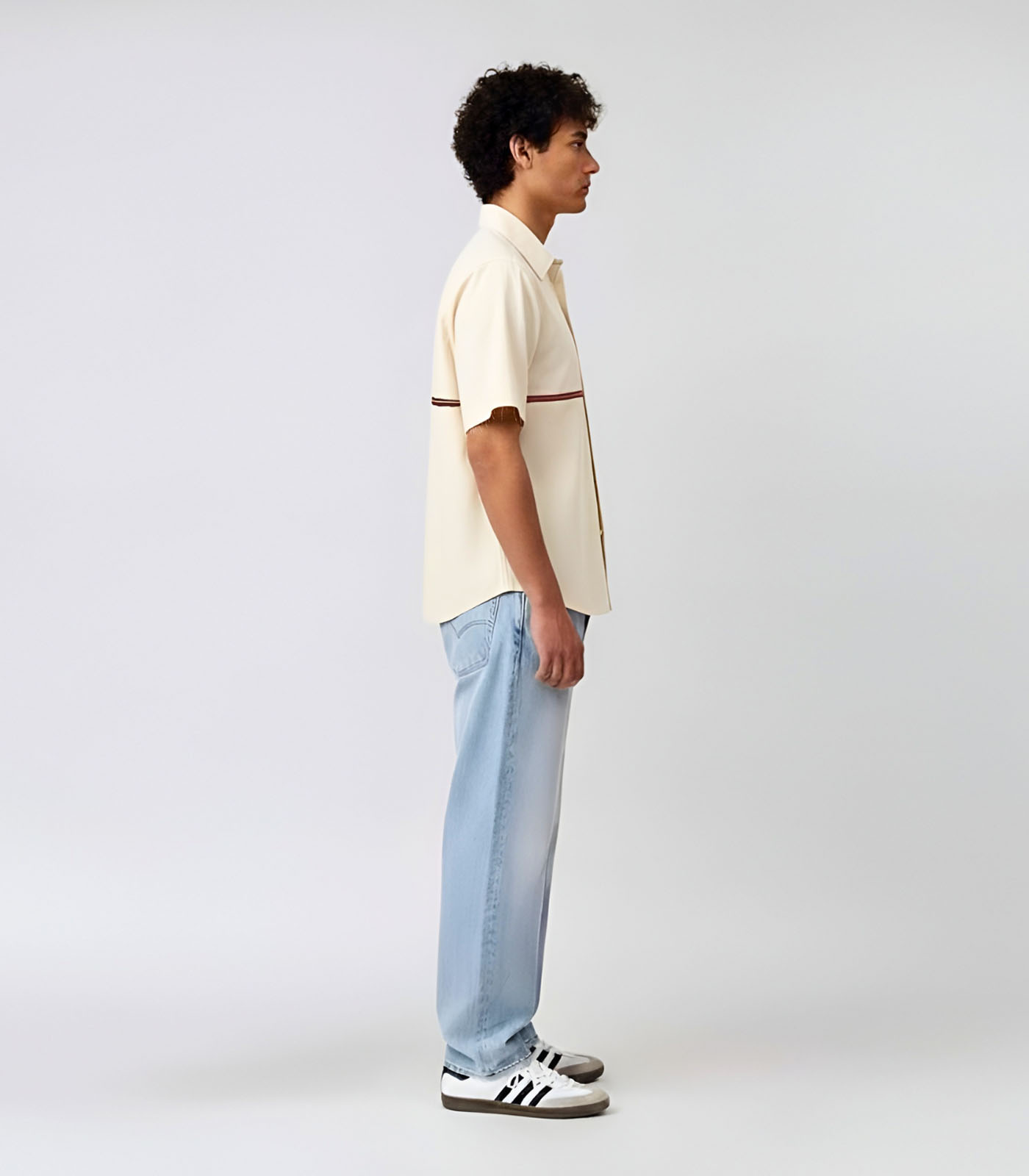 Ivory-Tuscan Red Stripe Shirt - Image 4