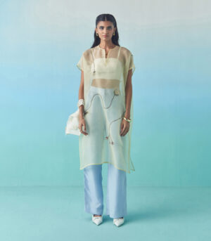 Cocoon sheer overlay-Butter yellow