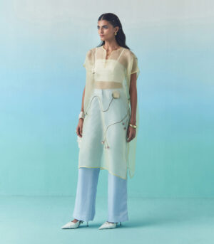 Cocoon sheer overlay-Butter yellow