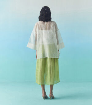 ORGANZA ACCORDION SKIRT - GREEN