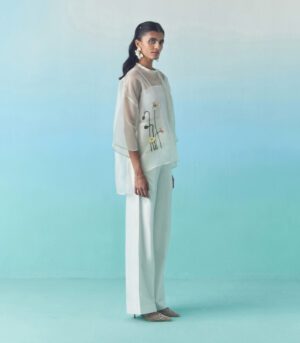 Sheer summer bloom top