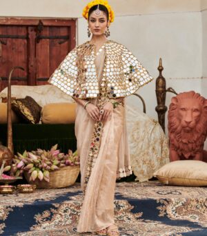 Mradul Aayna Cape Saree